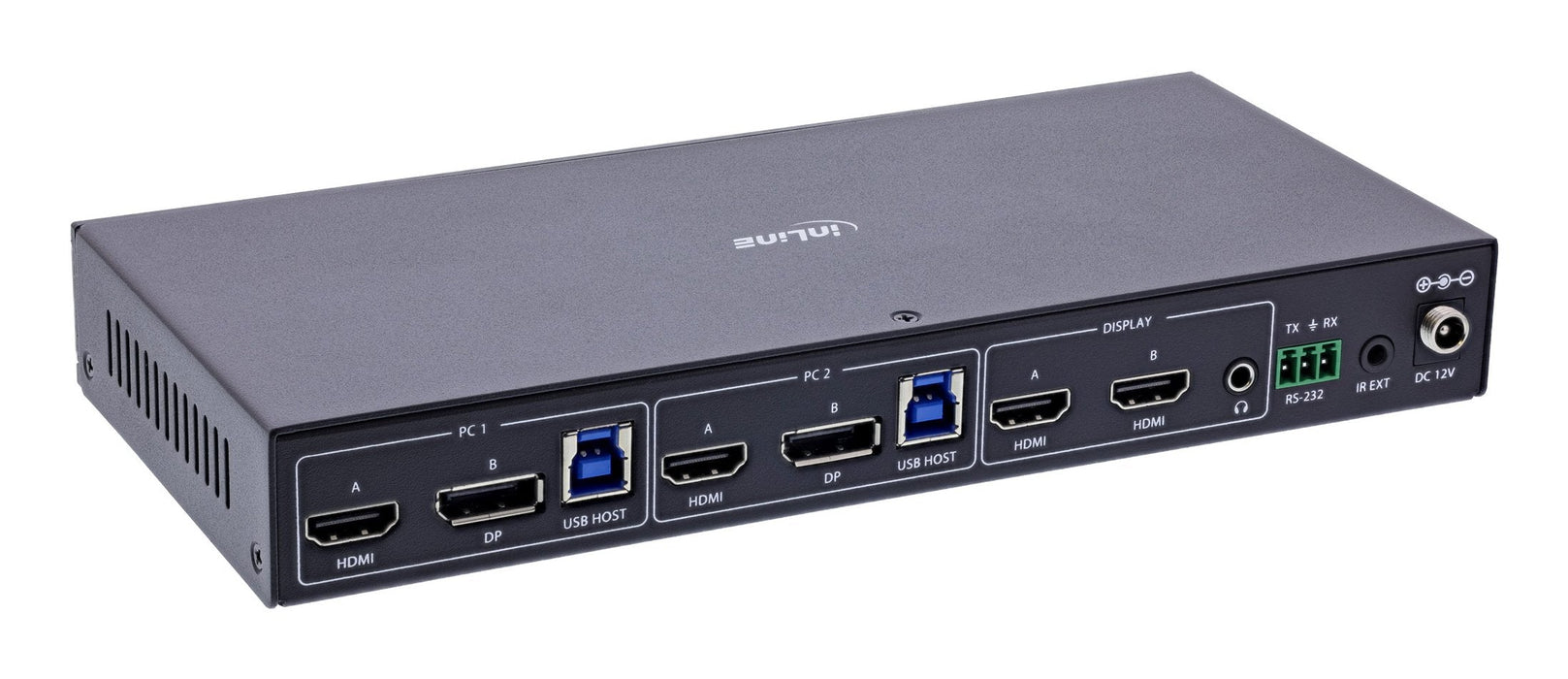 Inline Kvm Switch, 2x1 ,Hdmi & Displayport 4k/60hz, Dual Monitor, Usb 3.2 Hub