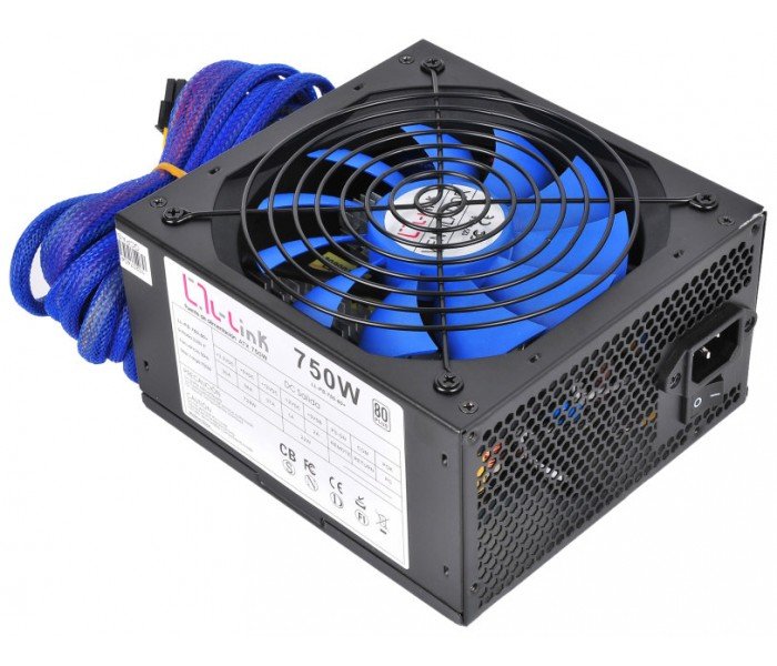 EAN 8436531366018 - L-Link LL-PS-750-80+ unidad de fuente de alimentación 750 W 20+4 pin ATX Negro imagen 4