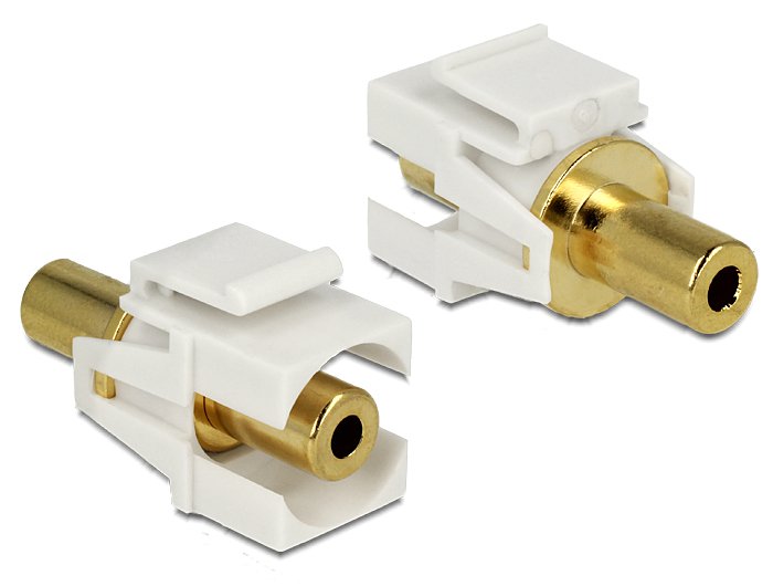 Keystone Modul Klinkenbuchse 3,5 Mm 3 Pin Zu Klinkenbuchse 3,5 Mm 3 Pin Chapado En Oro Weiss