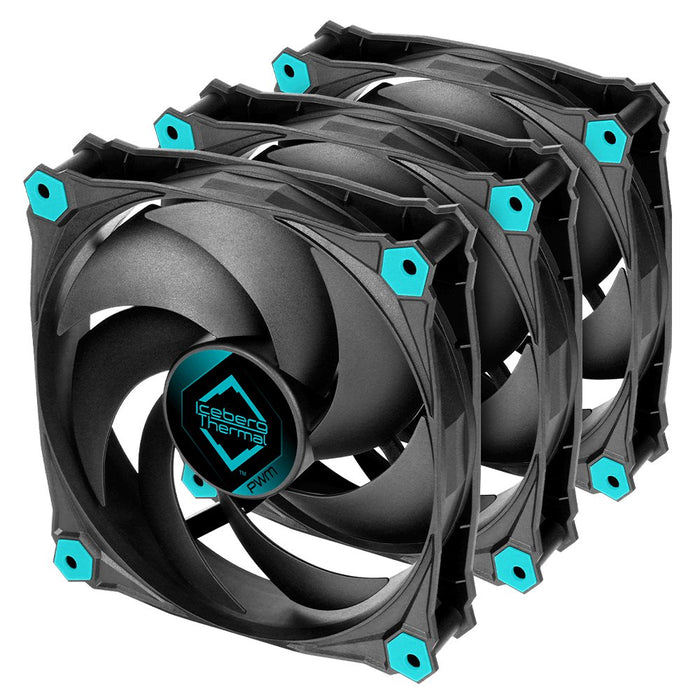 EAN 1230000071857 - Iceberg Thermal IceGALE Silent PWM Carcasa del ordenador Ventilador 12 cm Negro 3 pieza(s) imagen 1
