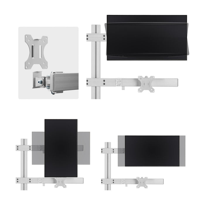 Startech.Com Six-Monitor Desk Mount W  Crossbar, Up To 32 In Screens 17.6lb - Befestigungskit - Für 6 Lcd-Displays - Säule, Dual