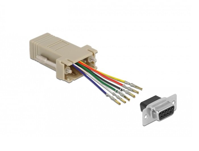 Delock Adaptador D-Sub Hembra De 9 Pines A Rj12 6p/6c Hembra, Kit De Montaje