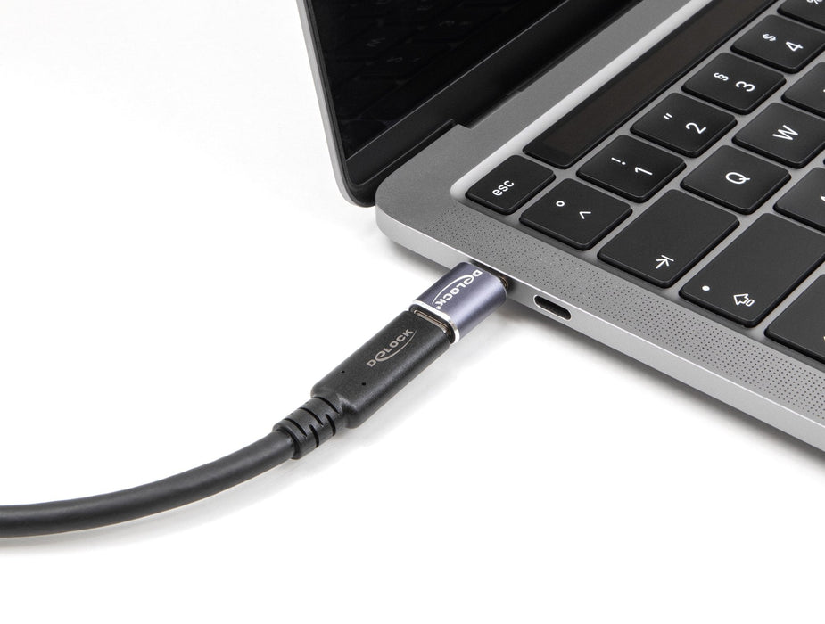 Delock Usb Adapter 40 Gbps Usb Type-C Pd 3.1 240 W Stecker Zu Buchse Portschoner 8k 60 Hz Metall