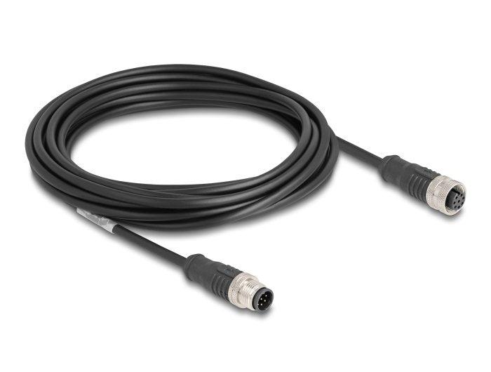 Delock 80805 Cable M12 Codificado A 8 Pin Macho A Hembra Pvc 5 M
