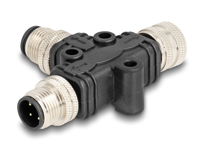 Delock M12 T-Splitter A-Kodiert 4 Pin 1 X Macho A 1 X Macho Und