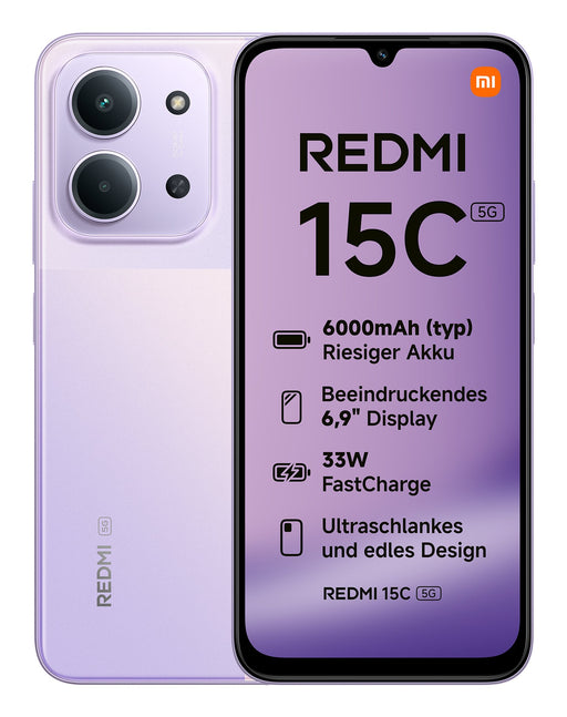 EAN 6932554459567 - Xiaomi Redmi 15C 17,5 cm (6.9") 5G USB Tipo C 4 GB 128 GB 6000 mAh Púrpura imagen 1