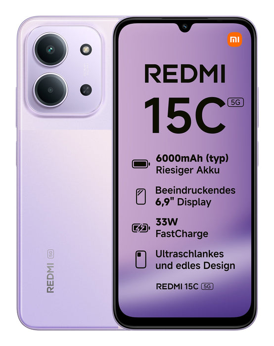 EAN 6932554459567 - Xiaomi Redmi 15C 17,5 cm (6.9") 5G USB Tipo C 4 GB 128 GB 6000 mAh Púrpura imagen 1