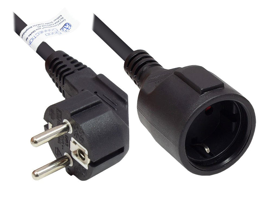 Good Connections Schutzkontakt Verlängerung Schwarz 3m