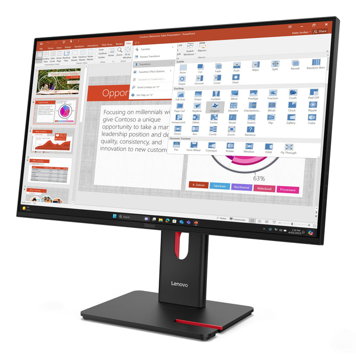 EAN 0198155817373 - Lenovo ThinkVision T27-40 pantalla para PC 68,6 cm (27") 1920 x 1080 Pixeles Full HD LED Negro imagen 3
