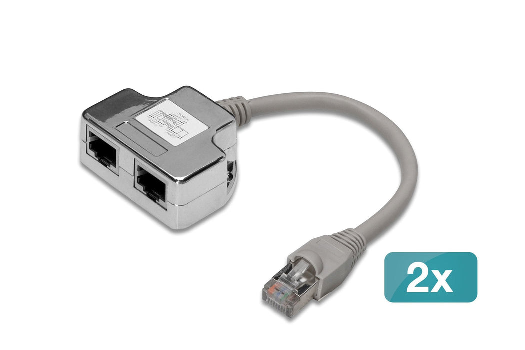 Cat 5e Cable De Red-Adapter, 2x Cat 5e, Geschirmt - 2 Stk.