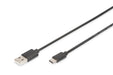 EAN 4016032455240 - Digitus AK-300154-018-S cable USB USB 2.0 1,8 m 2 x USB A USB C 0,48 Gbit/s Negro imagen 1