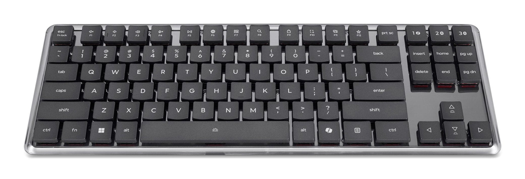 Lenovo 4y41v37355, Tenkeyless (80 - 87 %), Con Cable & Inalámbrico, Usb + Rf Wireless + Bluetooth, Optischer Schlüsselschalter, Led, Gris
