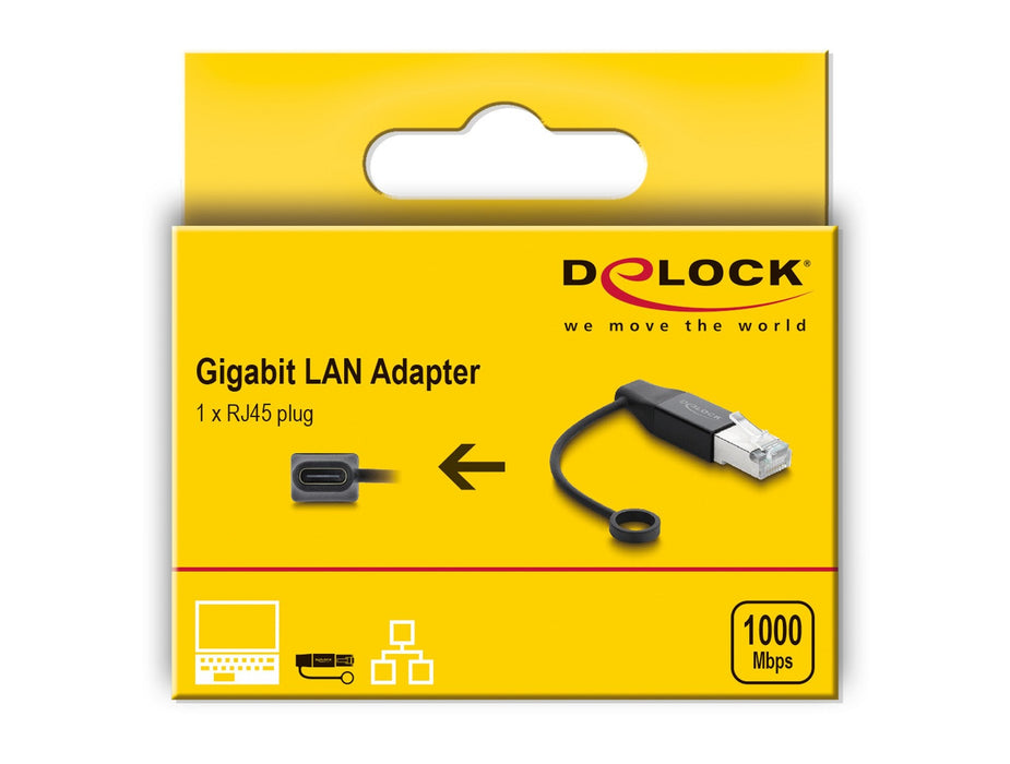 Delock Usb Type-C Red Adapter Gigabit Lan 1 X Rj45 Conector Macho