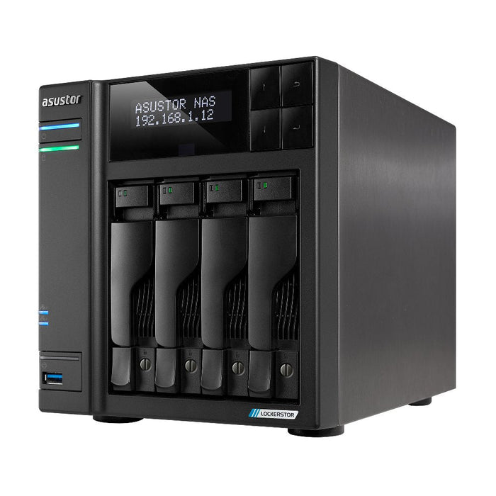 Servidor Nas Asustor Lockerstor As6704t 4 Bahias 3.5   4 X M.2 Nvme Celeron N5105  Quad Jasper Lake 2.0ghz 4gb 2x2.5gbe  Pciex1 Hdmi  Raid 0,1 Jbod S