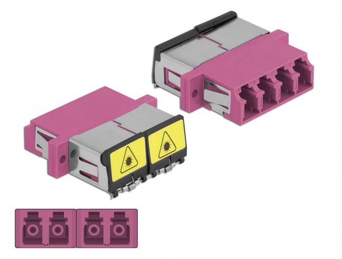 Lwl Kupplung Mit Laserschutzklappe Lc Quad Buchse Zu Lc Quad Buchse Multimode Violett