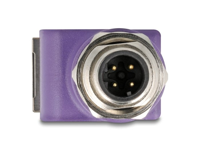 Delock M12 Adapter A-Kodiert 8 Pin Stecker Zu Rj45 Buchse Cat.5e Mit Befestigungsloch Gerade Naranja