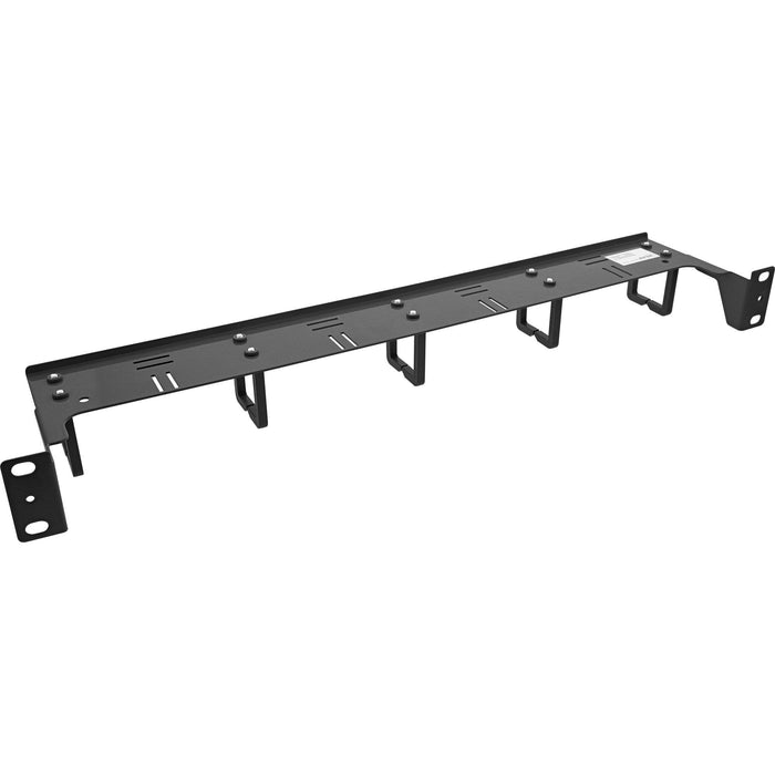 Inline® 19" Cable Management Panel, 5 Plastic Brackets Horizontal, Ral9005 Negro