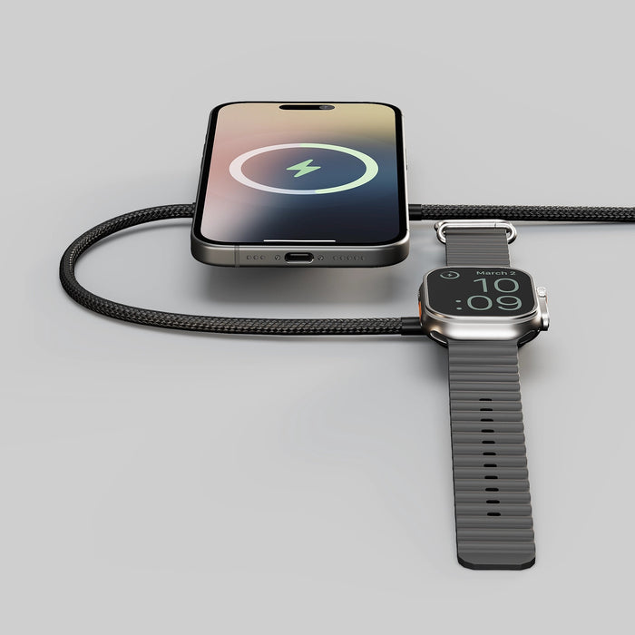 Zens Charging Cable Pro 2 Aluminum - Qi2   Apple Watch - Black