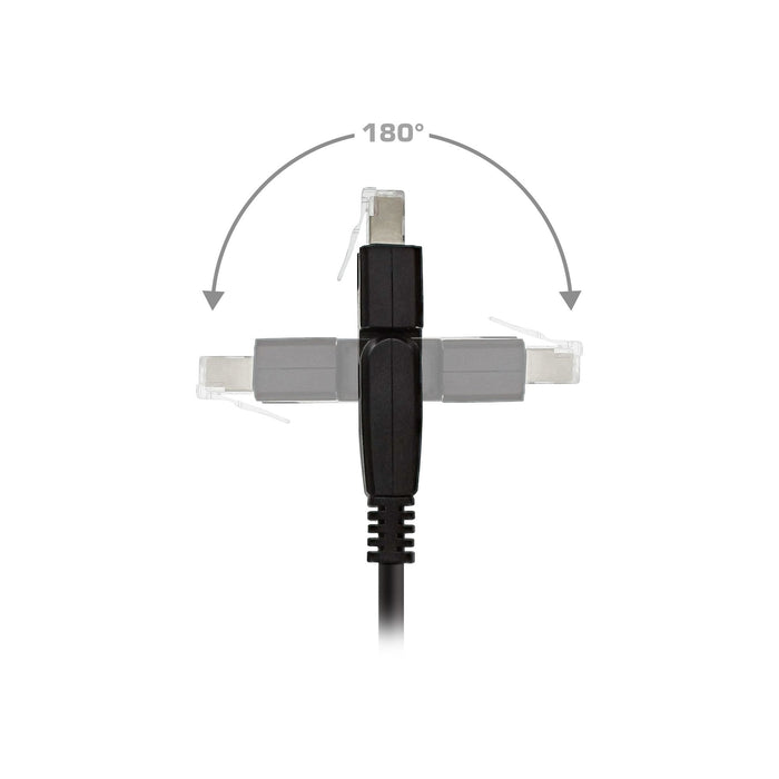 Cable De Red Inline 180° S/Ftp Pimf Cat.6a 500mhz Libre De Halógenos Cobre Negro 1m