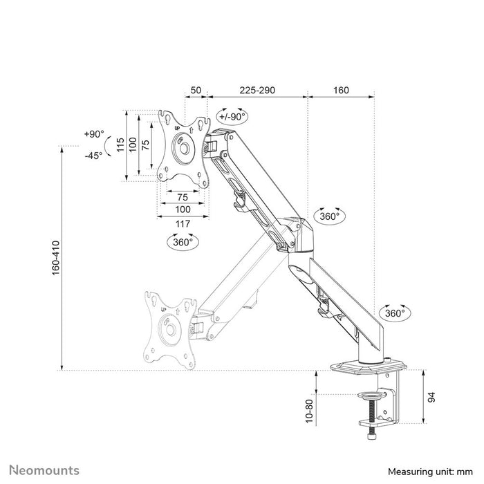 EAN 8717371449261 - Neomounts DS70-700BL1 soporte para monitor 68,6 cm (27") Escritorio Negro imagen 18