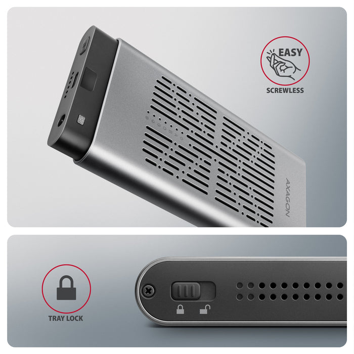 Eem2-20gd Carcasa Externa De Aluminio Usb-C 3.2 Gen2x2, Ssd Nvme M.2 Dual De 20 Gb/S, Clone Master