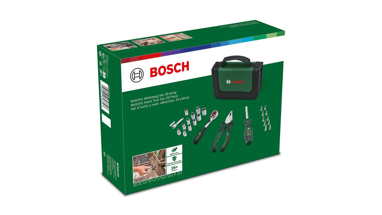 Bosch Powertools Starter Werkzeug Set, 26-Piezas (Verde/Negro, Mit Textil-Reissverschlussetui) 1600a02by2