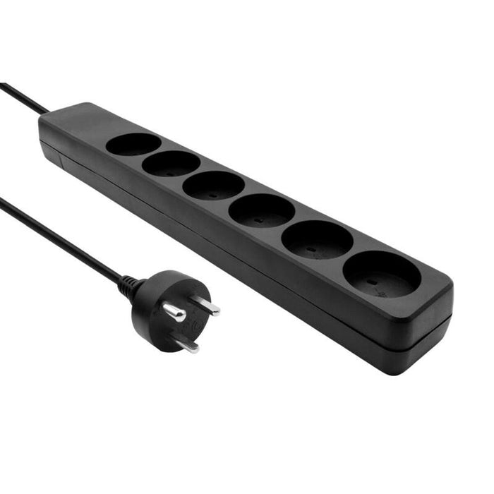 Danish Edb Power Strip 6-Way  4m Black