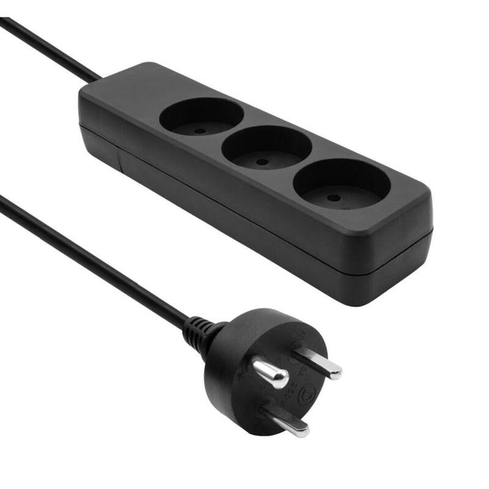Danish Power Strip 3-Way 15m  Edb Plug Black