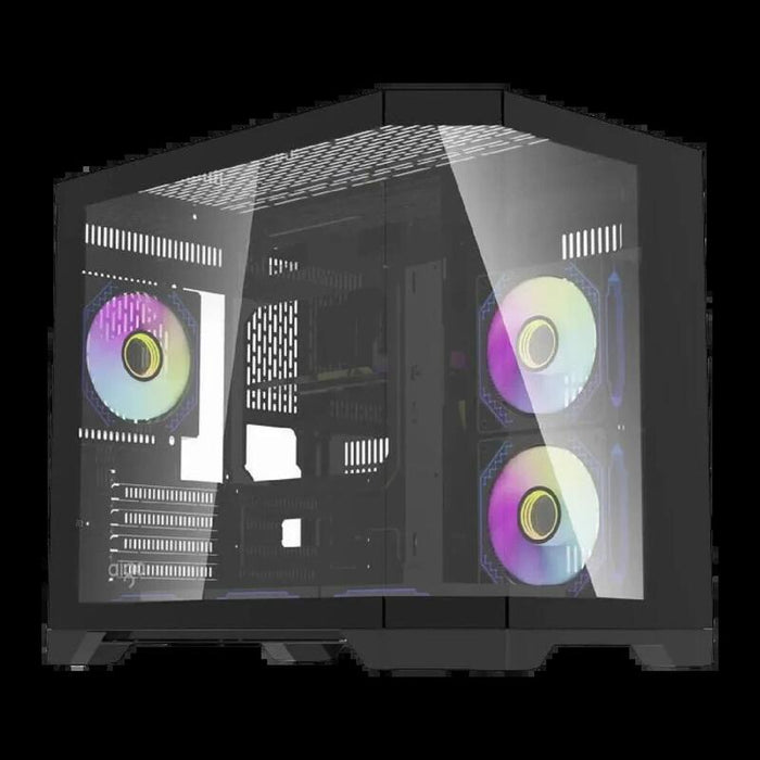 Darkflash Ft418 Mini Tower 3 Paneles Cristal Templado M-Atx/Itx 6 Ventiladores Argb Negro Caja Pc