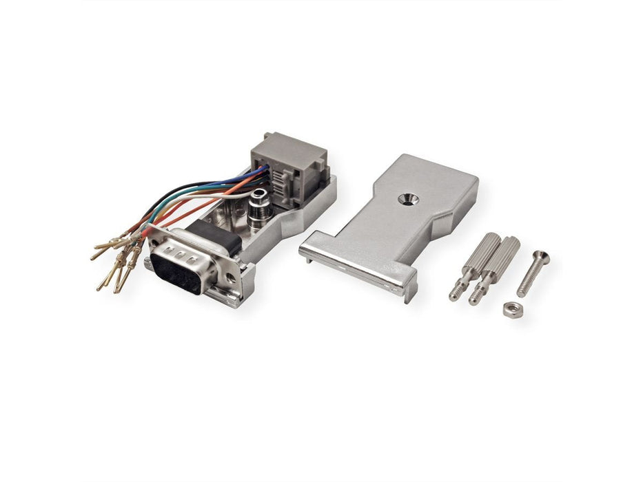 Roline Db9 Stecker-Rj45 Buchse 8p 8c 8ltg., Silberfarben