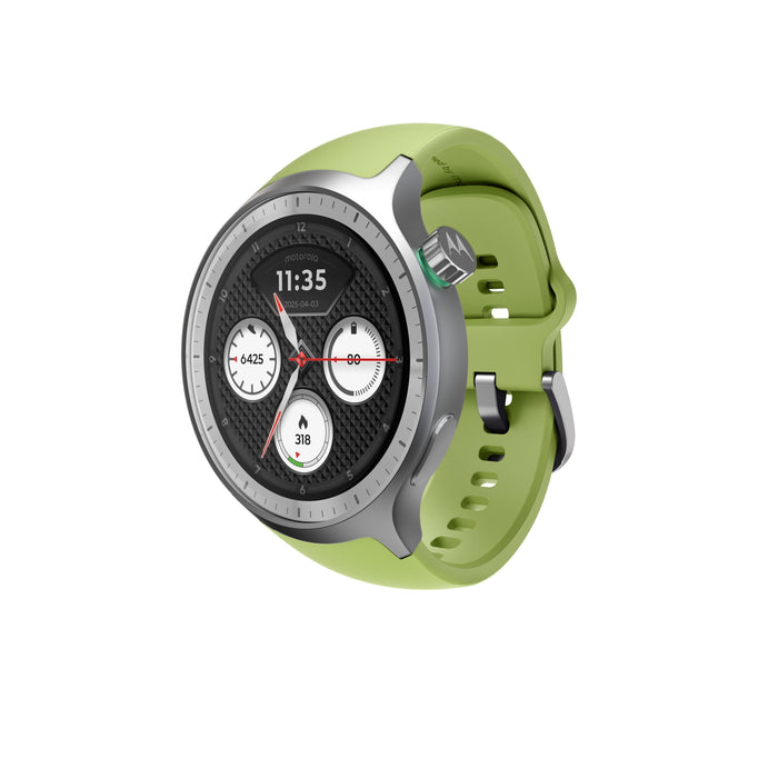Motorola Moto Watch Matte Silver Reloj Inteligente Con Banda Silicona Pantone Herbal Garden Pantalla Luminosa 1.4" 4 Gb Bluetooth 40 G