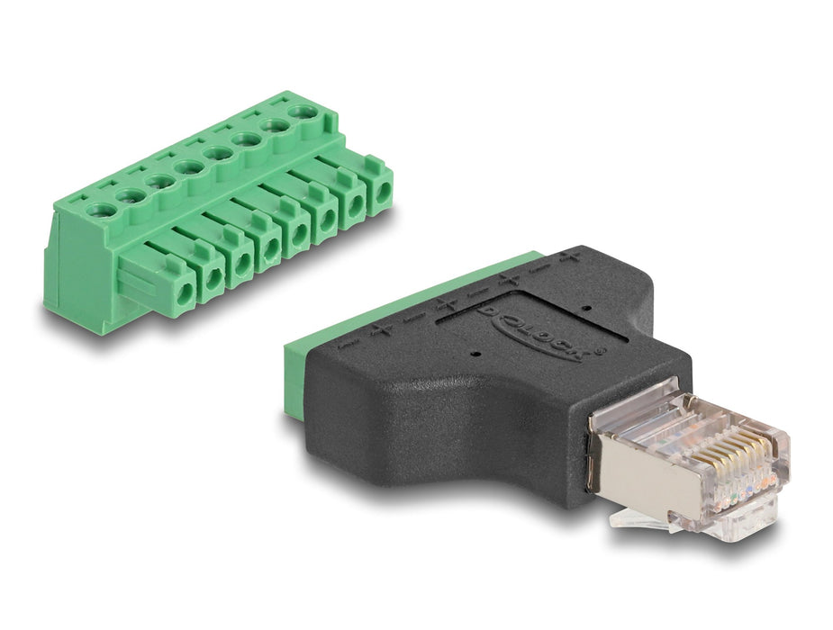 EAN 4043619664719 - DeLOCK 66471 cambiador de género para cable Terminal block-8 pin Negro, Verde imagen 1