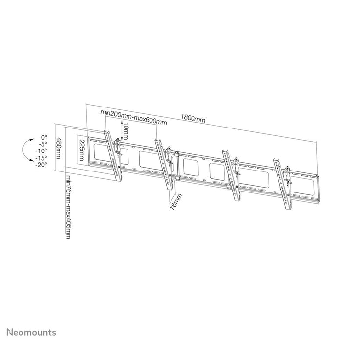 EAN 8717371447373 - Neomounts NS-WMB200BLACK soporte para pantalla de señalización 132,1 cm (52") Negro imagen 11