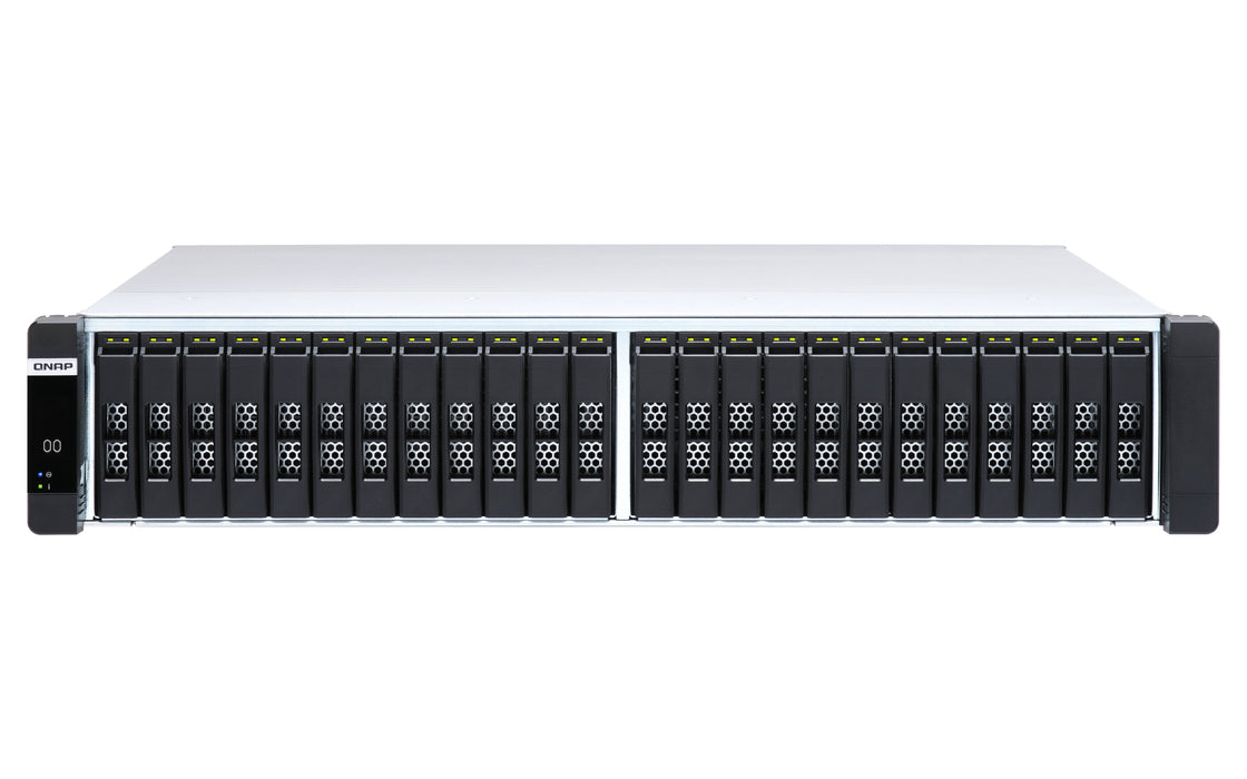 Qnap Es2486dc-2142it-128g 24-Bay Enterprise Zfs Nas Sas 12g 6g Xeon D-2142it 128gb Ram 7-Lan 4 Sfp+ 3 Rj45 For Each Controller