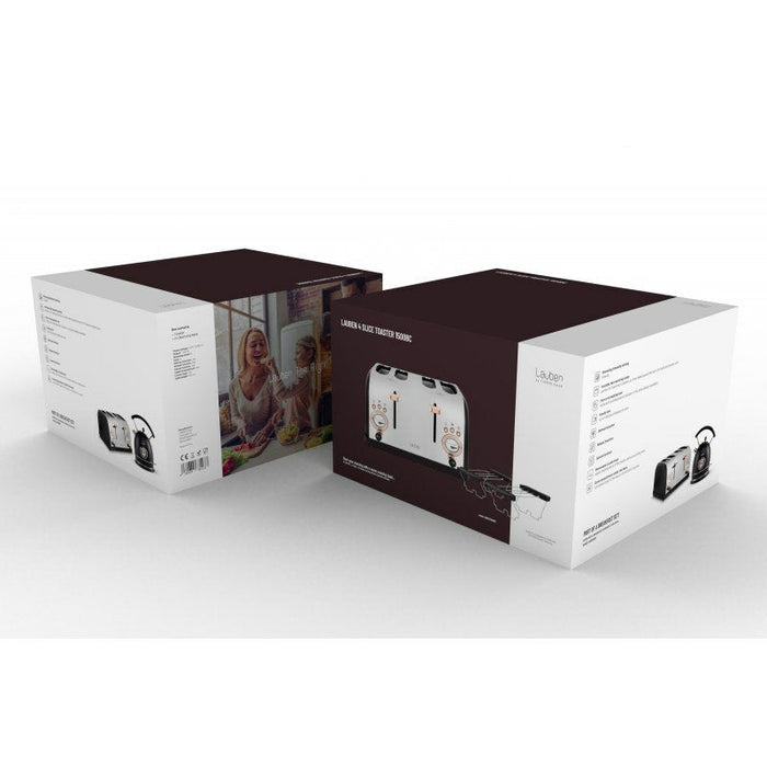 Tostadora Lauben Lbn4st1500bc 6 4 Rebanada(S) 1500 W Negro, Acero Inoxidable