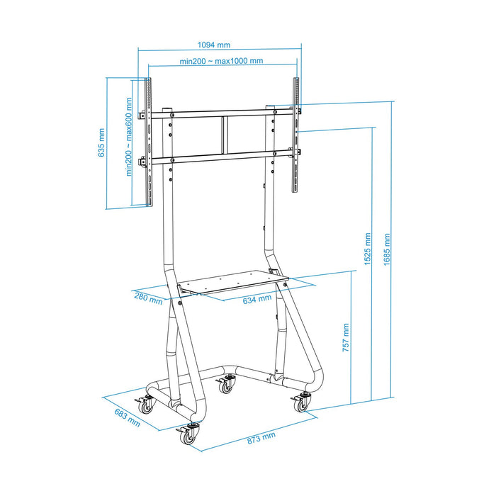 EAN 8433281009530 - TooQ FS20200M-B soporte para monitor 2,67 m (105") Piso Negro imagen 9