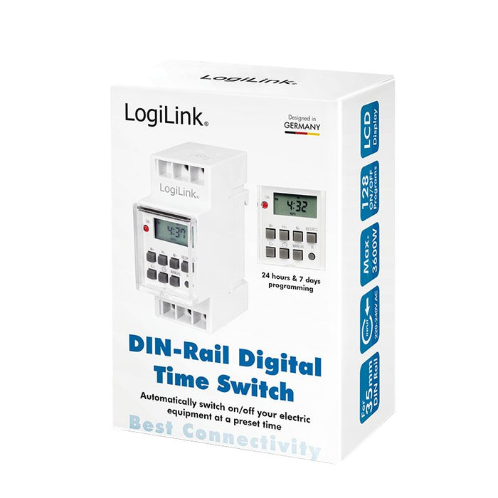 EAN 4052792054552 - LogiLink ET0010 contador eléctrico Blanco Programador eléctrico diario/semanal imagen 6