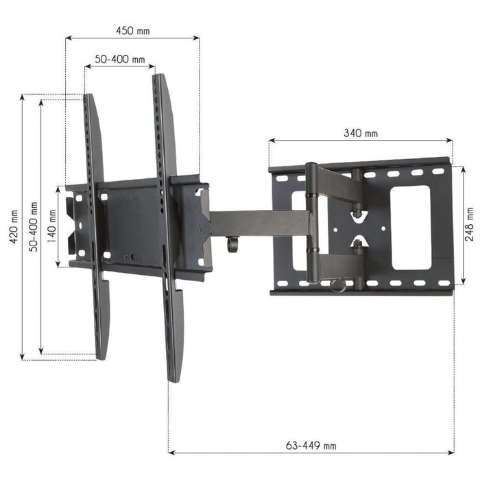 Techly Soporte De Pared Para Tv 23"-55" Full-Motion Slim