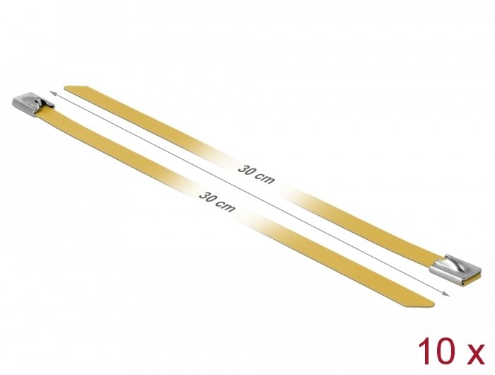 Delock Edelstahlcablebinder L 300 X B 7,9 Mm Gelb 10 Stück