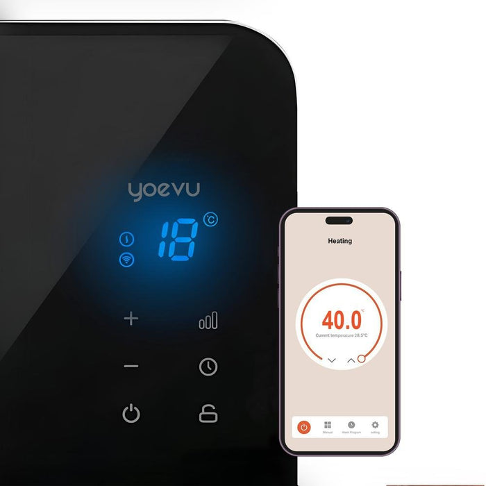 EAN 8436583237991 - Yoevu YV-1500GB calefactor eléctrico Interior Negro 1500 W Calefactor eléctrico de cuarzo imagen 2
