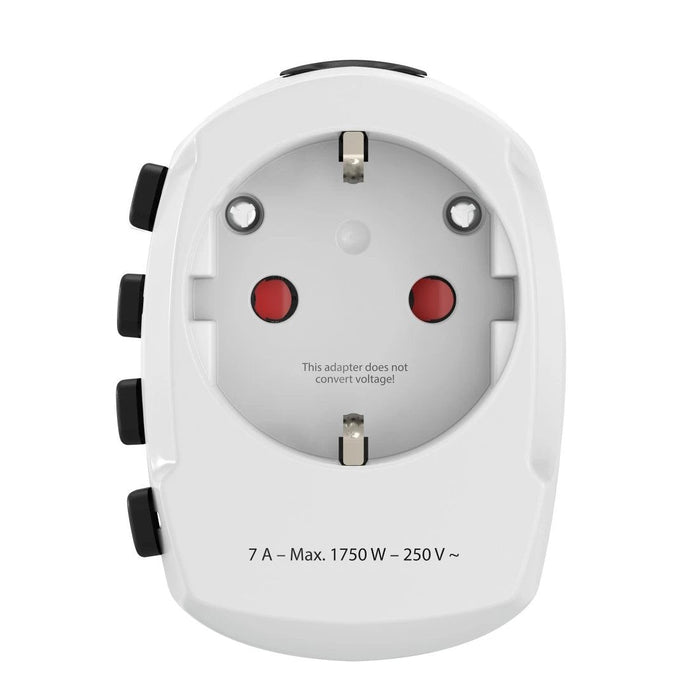 Hama World Travel Pro Adaptador Universal De Viaje - Mas De 150 Paises - 250v, 7a - Blanco