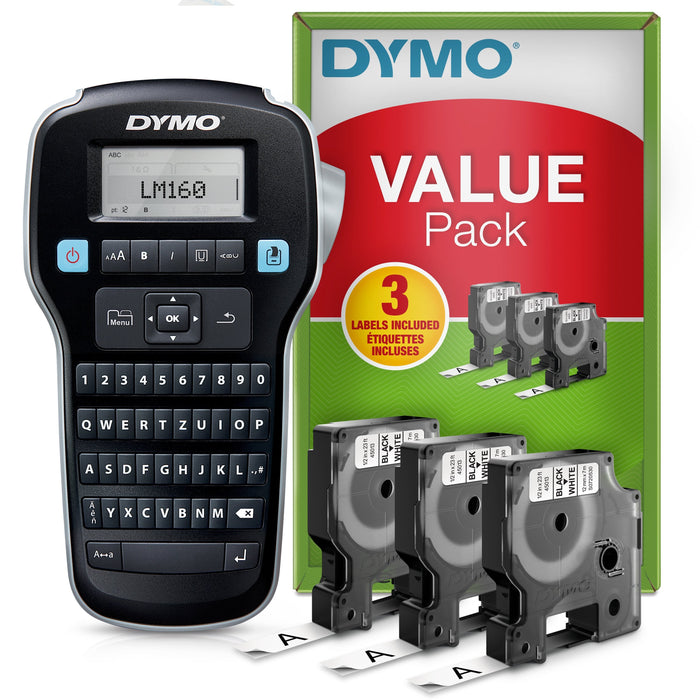 Dymo Labelmanager 160 Marter Set M. 3 D1-Bänder 12mm Qwertz