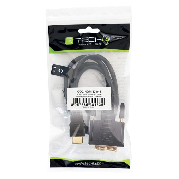 EAN 8057685304635 - Techly 5.0m HDMI - DVI-D M/M 5 m Negro imagen 2