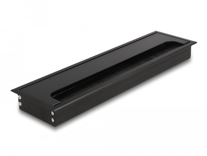 Delock Cabledurchführung Für Tischeinbau Mit Bürste 300 X 80 X 28 Mm Schwarz