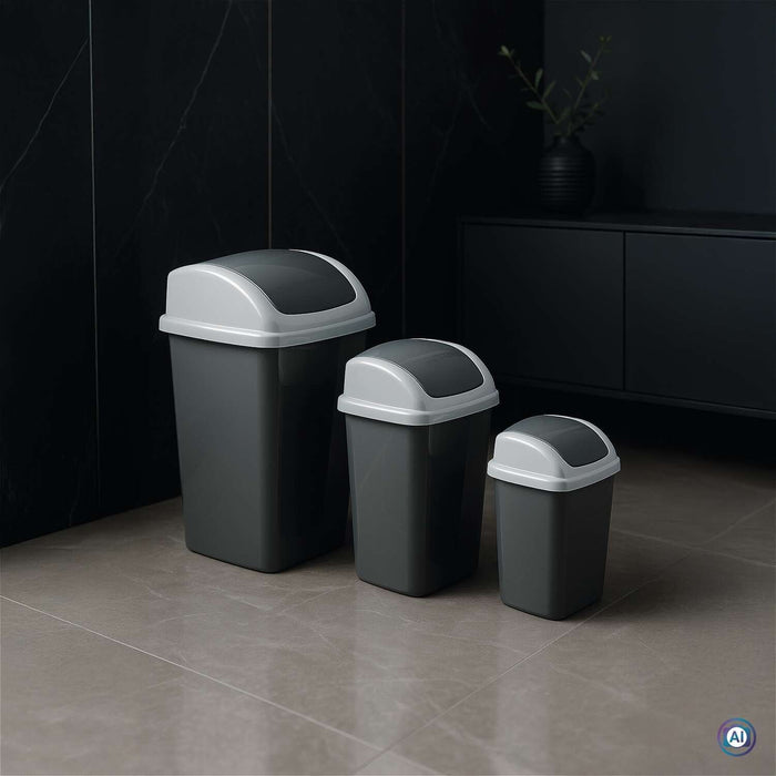 EAN 4002390095808 - MAUL 9520587 papelera 5 L Rectangular Plástico, Polipropileno (PP) Gris Oscuro, Blanco imagen 9