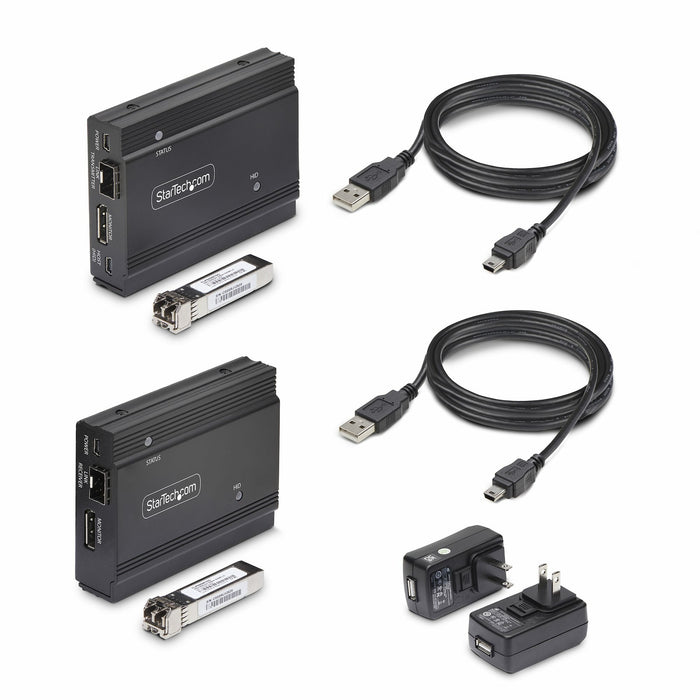 Startech.Com Displayport Kvm Extender Uber Glasfaser 4k60hz Konsolen-Extender 300m Multimode 4k Kvm Verlngerung Lwl