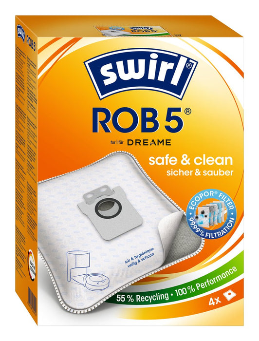 Swirl Rob 5 Ecopor - Bolsas Para Aspiradora, Algodón, Color Blanco