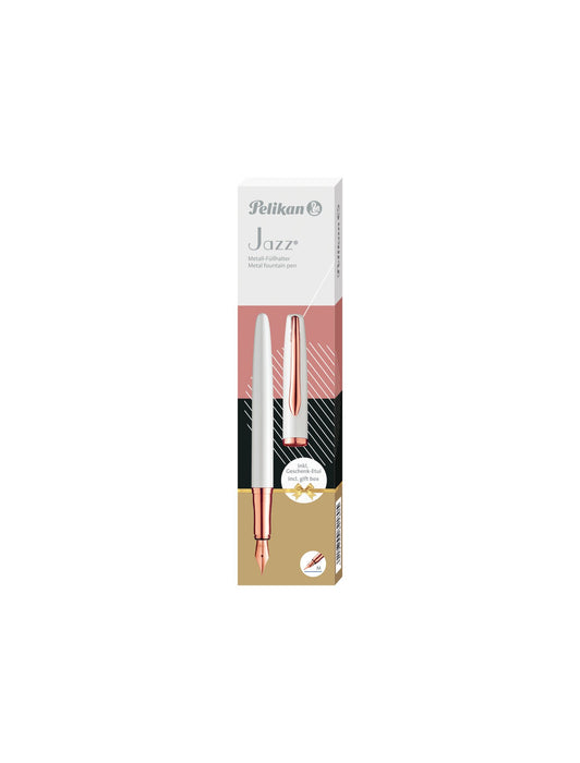 EAN 4012700821805 - Pelikan Jazz Noble Elegance P36 pluma estilográfica Sistema de carga por cartucho Oro, Perlado, Blanco 1  imagen 7