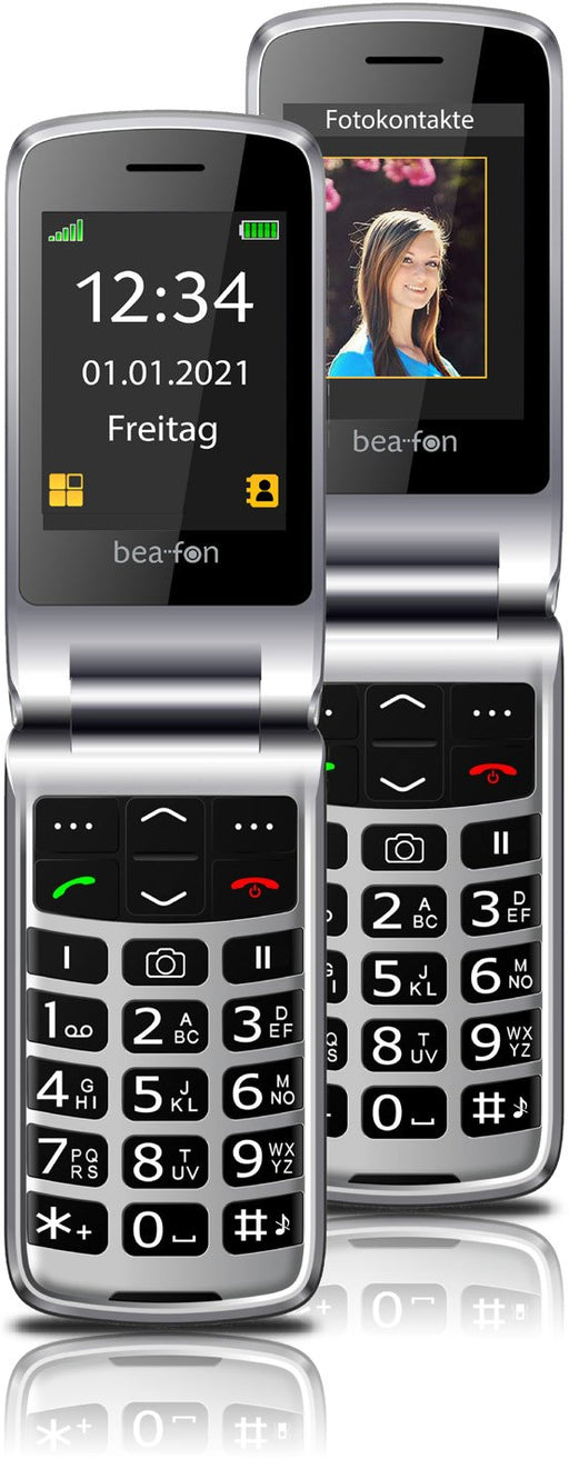EAN 9120042772954 - Beafon SL645plus 7,11 cm (2.8") 120 g Negro, Plata Teléfono con cámara imagen 1