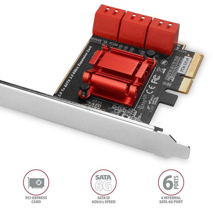 EAN 8595247906465 - Axagon PCES-SA6 tarjeta y adaptador de interfaz Interno SATA imagen 2